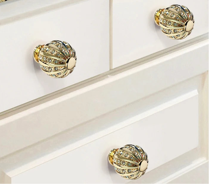 TOCO Brushed Gold Cabinet Handles - Moon & Knurled Lever Designs