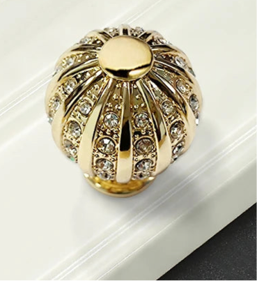 TOCO Brushed Gold Cabinet Handles - Moon & Knurled Lever Designs