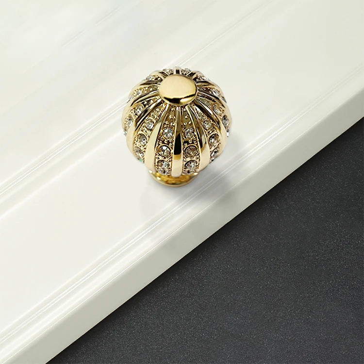 TOCO Brushed Gold Cabinet Handles - Moon & Knurled Lever Designs