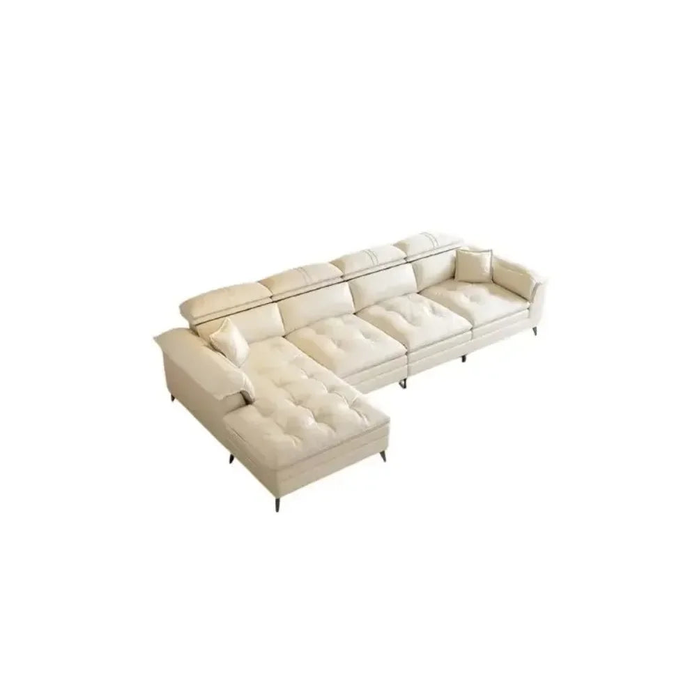 Modern Leather Cloud Sofa - Luxury Sleeper Sectional for Living Room