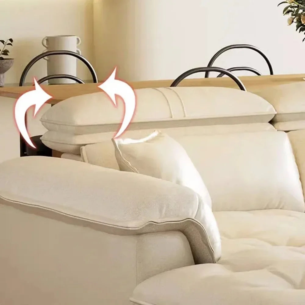Modern Leather Cloud Sofa - Luxury Sleeper Sectional for Living Room