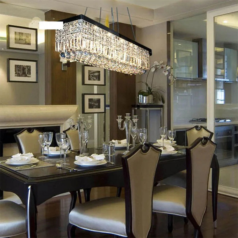 Modern LED Crystal Pendant Light - 500mm Chandelier for Dining Room
