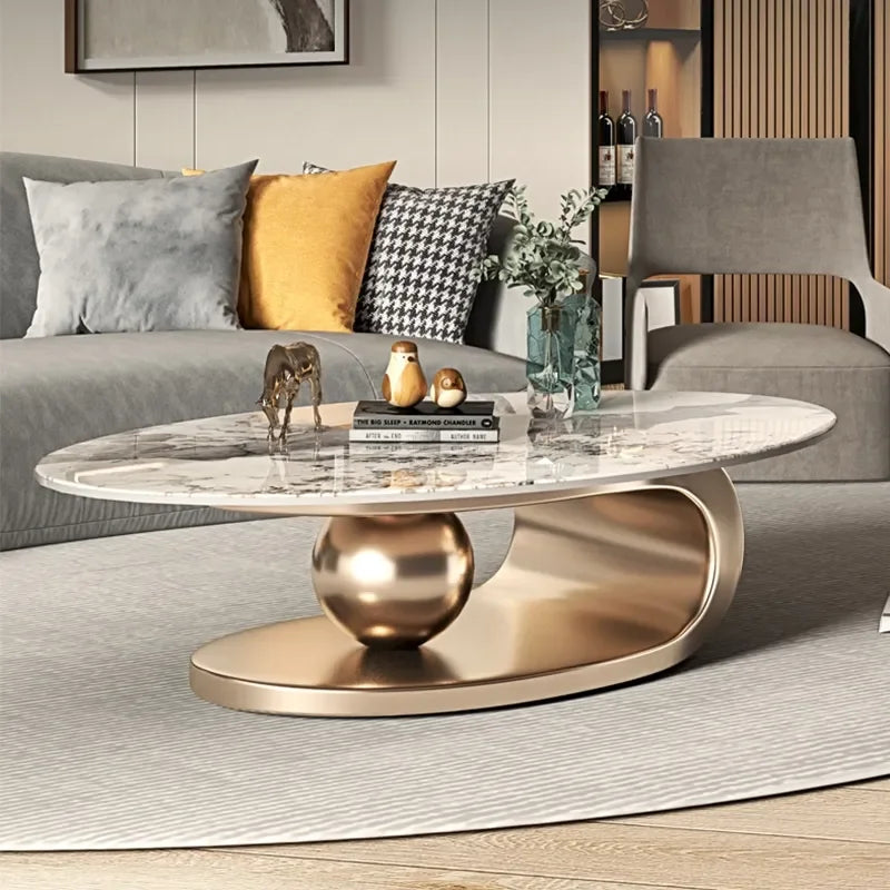 Nordic Oval Coffee Table - Modern Minimalist Design