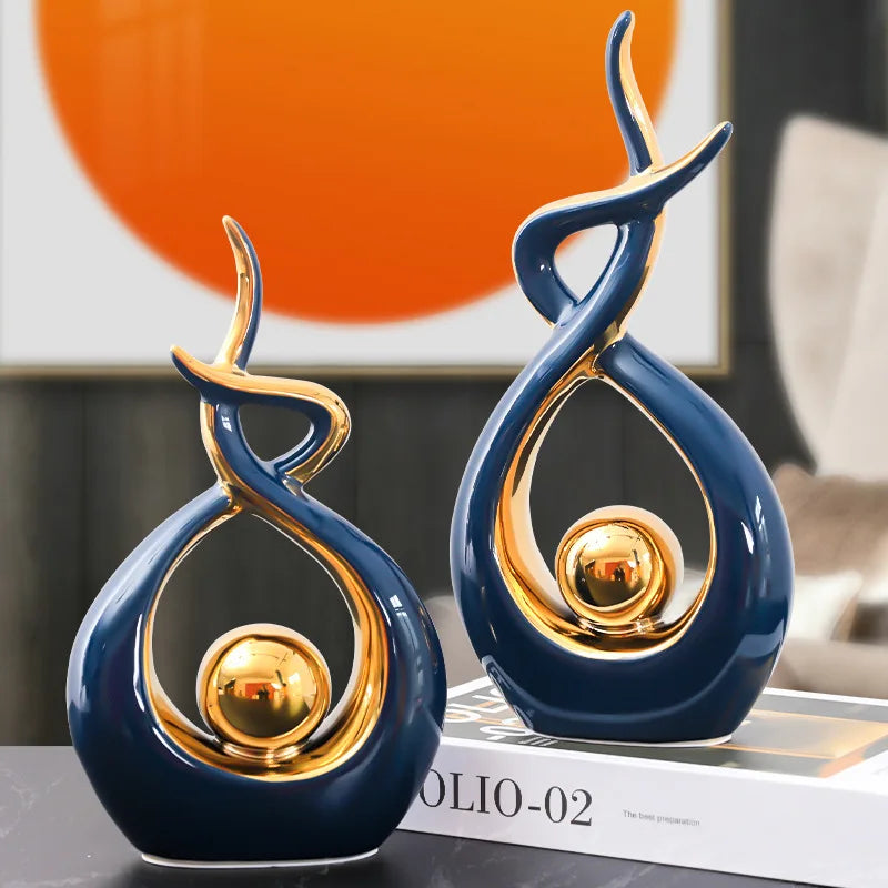 Modern Ceramic Figurines - Home & Office Decor Gifts