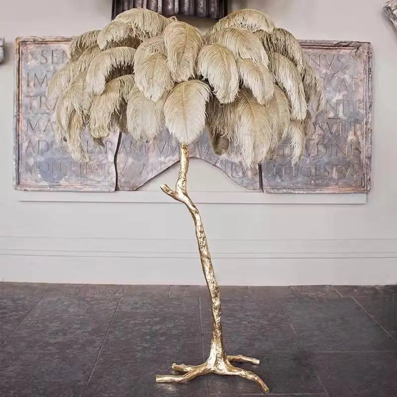 Nordic LED Floor Lamp - Luxury Ostrich Feather Standing Light