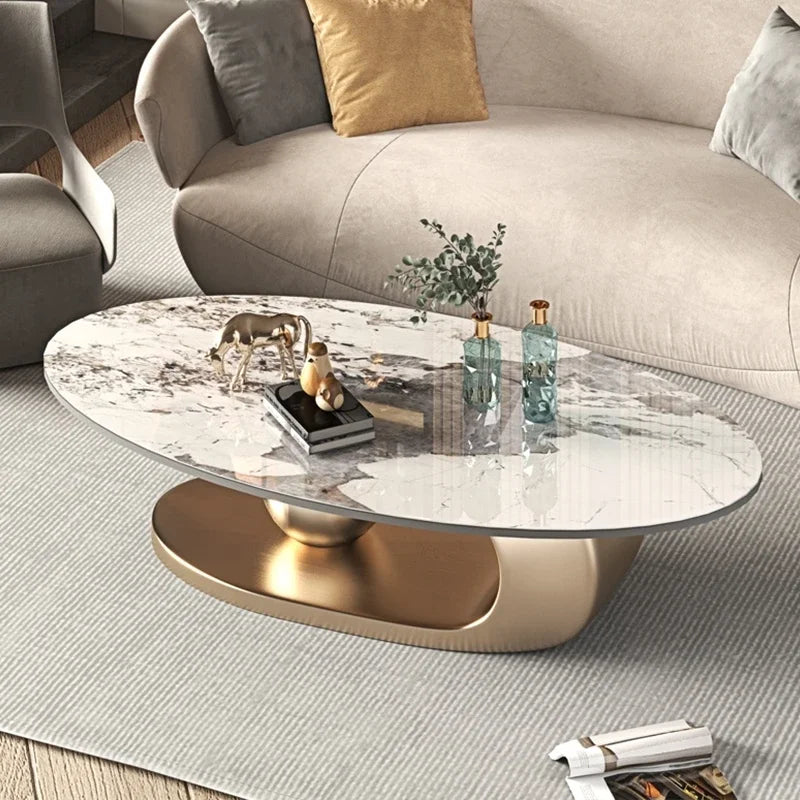 Nordic Oval Coffee Table - Modern Minimalist Design