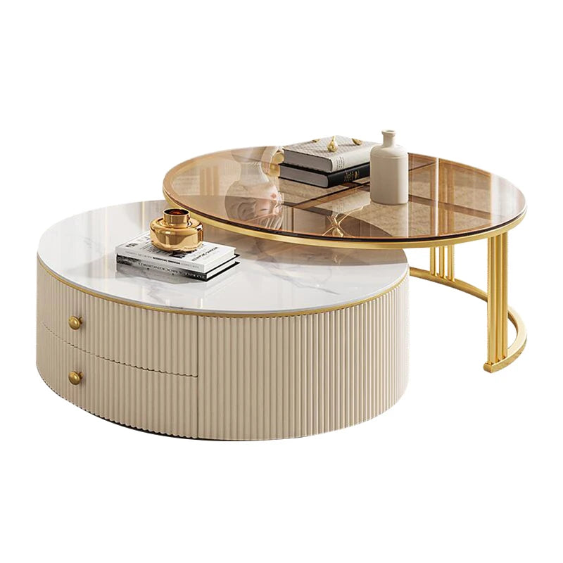 Luxury Marble Effect Coffee Table - Nordic Side Table