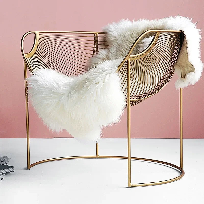 Nordic Iron Art Armchair - Golden Luxury Living Room Chair